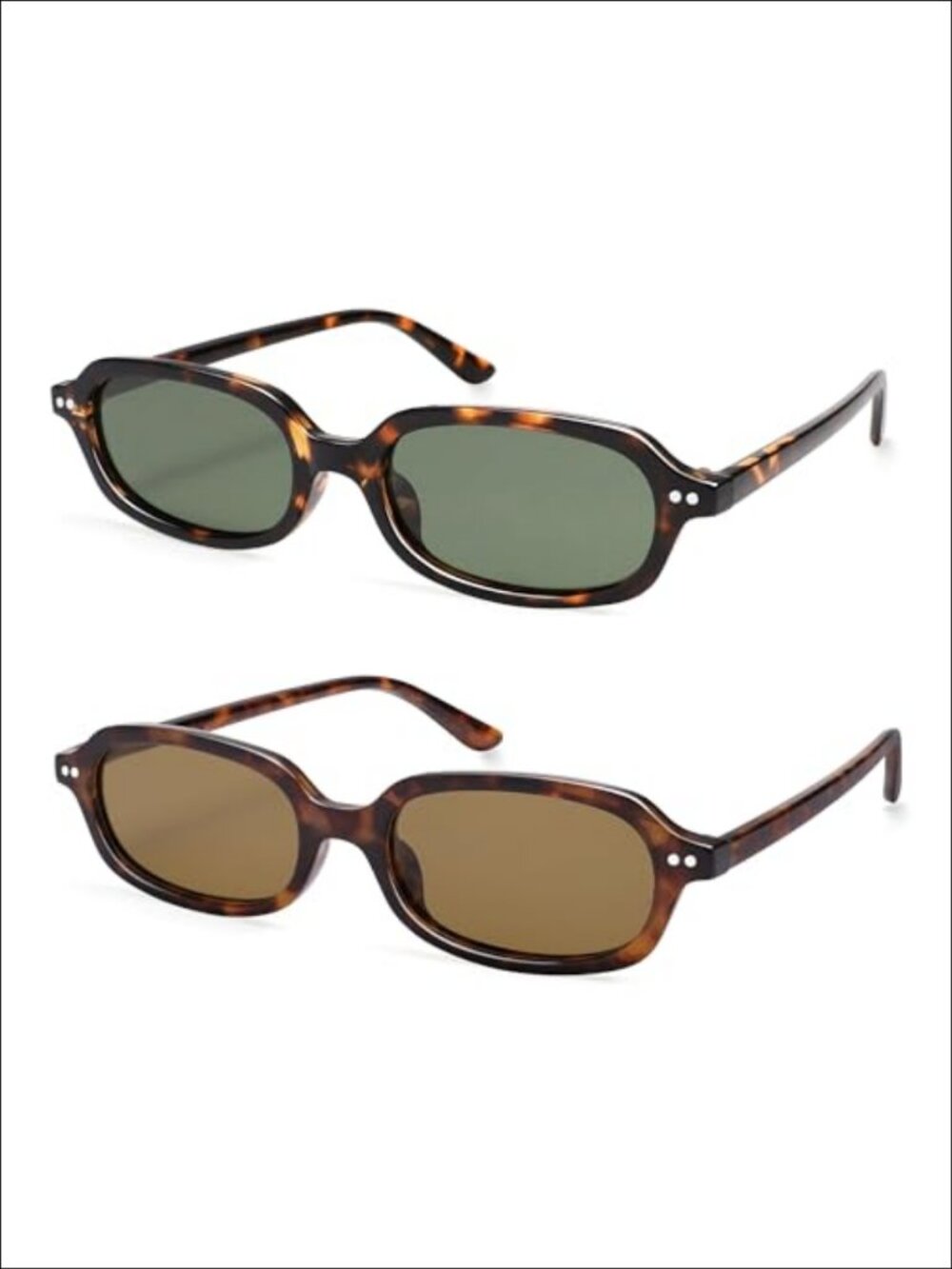 Retro Rectangle Polarized Sunglasses UV400 Protection TAC Lenses Gift Set